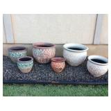 Mms080 Six Ceramic Planter Pots