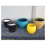 Mms081 Five Ceramic Planter Pots