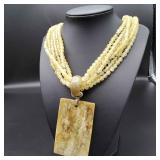 MSS209 - Myrna Lee Chang Collection - Celadon Jade Beaded Necklace