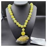 MSS211 - Myrna Lee Chang Collection-Grey Green Celadon Pendant Beaded Necklace
