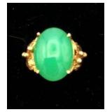 MSS326 - 14K Gold Jade Ring
