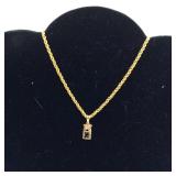 MSS328 - “E” 14k Pendant and 12k Gold Plated/Filled Chain 