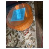 KKE014- Wood And Wicker Coffee Table & Rug