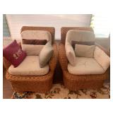 KKE022-Pair Of Beautiful Braided Rattan Wicker Chairs