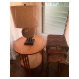 KKE023-Unique End Tables and a Nautilus Lamp