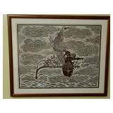 KKE041 - DIETRICH VAREZ FRAMED FINE ART ULU FROM KANEHUNAMOKU