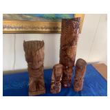 KKE046-4ea Ornate Wood Tiki’s