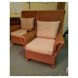 KKE100 - PAIR OF LARGE RATTAN CHAIRS