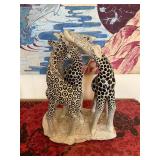 KKE122 African Carved Stone Sculpture Of A Trio Of Giraffes