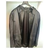 KKE136-XXL Black Leather Coat