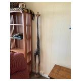 KKE143 Five Foot Plus Tall Carved Wooden Giraffe Sculpture 