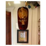 KKE157 Framed African Art & Wooden Mask