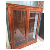 KKE190-Beautiful Curly Koa Custom Solid Wood And Glass Display Cabinet
