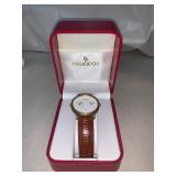 KKE203-Peugeot Leather Band Watch