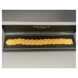 KKE215-14k Yellow Gold Plated Sterling Silver Braided Bracelet 