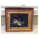 MCS029 Framed Japanese Stone & Sand At Floral Picture
