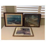 MCS033 Three Vintage Framed Pictures Of War Planes