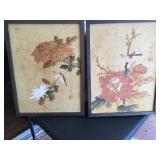 MFS058 - Beautiful Framed Pair of Japanese Watercolors