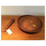 MMM013 Large Koa Wood Bowl & Wine Stand