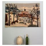MMM025 - WALL TAPESTRY, VASE AND GEMSTONE