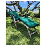 MMM031 - ADJUSTABLE WOODEN LOUNGER WITH CUSHION 