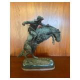 MMM066 Frederic Remington Handcrafted Solid Bronze Sculpture The Bronco Buster