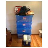 MMM081 Large Plastic Storage Bins & Other Household Goods 