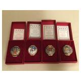 MMM082 Halcyon Days Christmas 1989-1992 Enamel Trinket Boxes