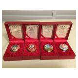 MMM085 Halcyon Days Christmas 2001-2004 Enamel Boxes 