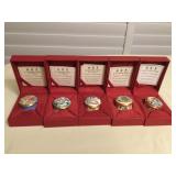 MMM087 Five Halcyon Days Christmas 2009-2013 Enamel Boxes 
