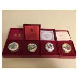 MMM088 Four Halcyon Days Christmas 1975-1978 Enamel Boxes 