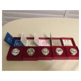 MMM089 Five Halcyon Days Christmas 1979-1983 Enamel Boxes 