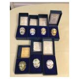 MMM093 Seven Halcyon Days Easter 1989-1993 & 1995-1996 Enamel Egg Boxes 