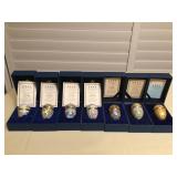 MMM094 Seven Halcyon Days Easter 1997, 1999-2003 & 2005 Enamel Egg Boxes 