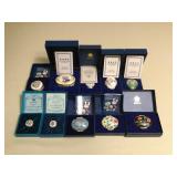 MMM102 Ten Bilston & Battersea And Halcyon Days Enamel Floral Boxes 