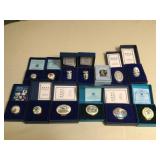 MMM103 Thirteen Bilston & Battersea And Halcyon Days Enamel Floral Boxes 