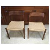 MMM120 Pair Of Wooden Woven Chairs 