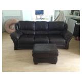 WRS013 Leather? Sofa & Ottoman