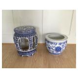 WRS014 Blue & White Porcelain Planter & Garden Stool