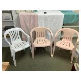WRS090 Three Plastic Outdoor Stackable Chairs