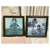 WRS142 Two Framed Limited Edition Prints On Canvas Of Chinese Children