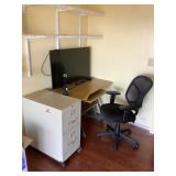 BPB082 Sony Bravia Flat Screen TV (KD-43X720E), File Cabinet, Desk & Chair