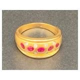 BPB502-Gorgeous 18K Gold Ruby & Diamond Ring