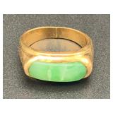 BPB507-14K Gold Jade Ring