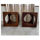 NVS005 Pair Of Vintage Mid-Century Modern Lane Cube End Tables