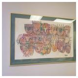 POP008 - Large Framed Watercolor Painting