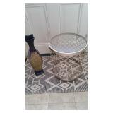 PHP020 - ALUMINUM GLASS TOP TABLE AND VASE