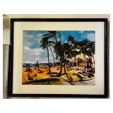 PHP039 Mark N.Brown Framed Art - "Waikiki Beach Activity" 