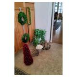 PHP072 - Faux House Plants And Basket Lot