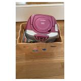 PHP140- CD Player And CD’s And Wood Box 